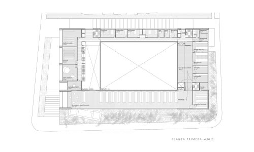 Museo de Arte Visigodo en Merida Diseño de plano de planta primera de Cruz y Ortiz Arquitectos