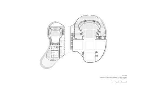 Auditorio Teatro de la Opera en Malaga Diseño de planta cota+8 de Cruz y Ortiz Arquitectos