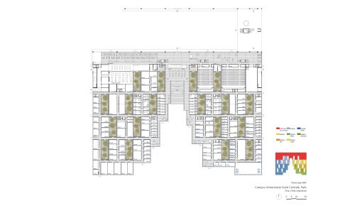 Campus de la Universidad de Saclay ecole centrale en Paris Diseño de plano de planta baja de Cruz y Ortiz Arquitectos