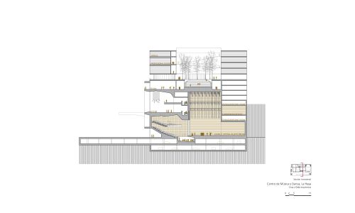 Centro de Música y Danza de la Haya Diseño de plano de sección transveral 2 de Cruz y Ortiz Arquitectos