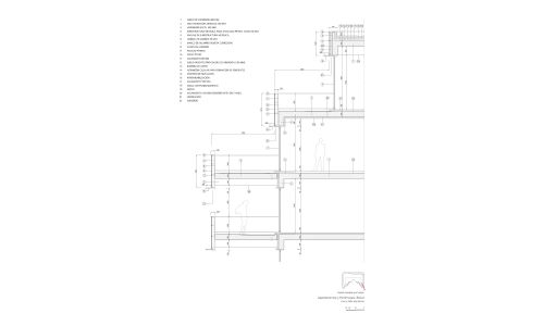 Apartamentos Penthoses en Beirut Diseño plano de detalle de fachada con terrazas de Cruz y Ortiz Arquitectos