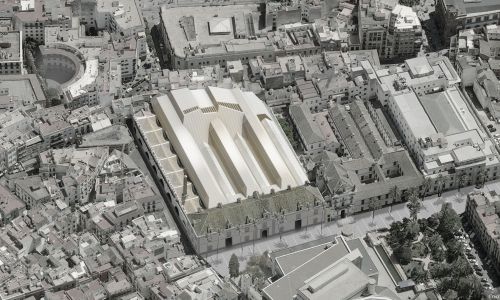 Caixa Forum en Atarazanas de Sevilla Diseño exterior de cubierta en centro histórico de Cruz y Ortiz Arquitectos