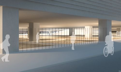 Ciudad de la Justicia de Jaén Diseño interior de sitio arquiteología de Cruz y Ortiz Arquitectos