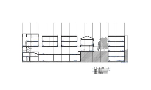 Fundacion Giner de los Rios en Madrid Diseño del Plano de la Seccion Longitudinal Cruz y Ortiz Arquitectos